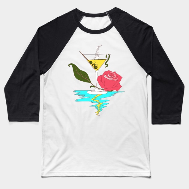 Martini and Rose Baseball T-Shirt by kenallouis